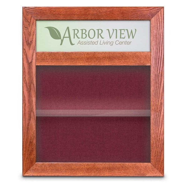 Outdoor Enclosed Combo Board, 42"x32", Bronze Frame/Burgundy & Pearl